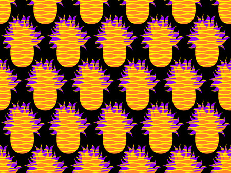 Pineapples seamless pattern. Creative background. Vector illustrationのイラスト素材