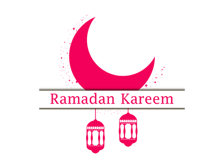 Ramadan Kareem. Lantern and moon. Muslim holiday lights. Vector illustrationのイラスト素材
