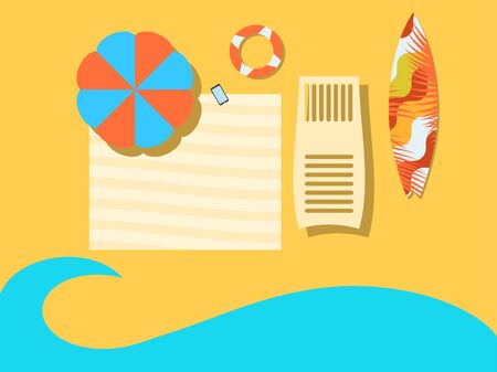 Beach top view illustration.のイラスト素材