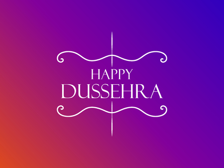Happy Dussehra. Indian Festival celebration. The inscription on a gradient background. Vector illustrationのイラスト素材