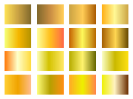 Set of golden gradients. Gold background, wealth and luxury. Vector illustrationのイラスト素材