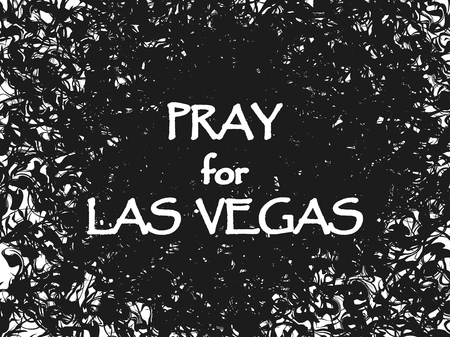 Pray for Las Vegas, typography illustration on black dusted style.のイラスト素材