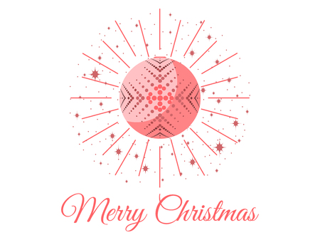Merry Christmas Ball with snowflake patternのイラスト素材