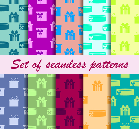 Gift boxes set patternのイラスト素材