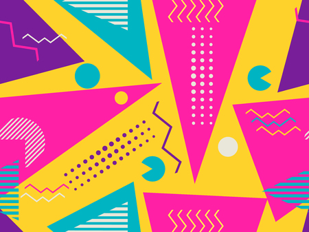 Memphis seamless pattern. Geometric elements memphis in the style of 80's. Vector illustration.のイラスト素材