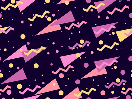 Memphis seamless pattern. Geometric elements memphis in the style of 80's. Vector illustration.のイラスト素材