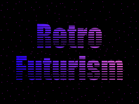 Retro futurism text in the 80s style, letters against the background of space, stars. Sci-Fi Background. Vector illustrationの素材 [FY310105086975]