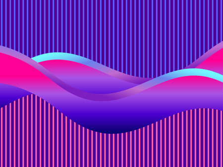 Liquid wave violet color. Modern trend background. Synthwave futuristic background. Retrowave. Vector illustrationのイラスト素材