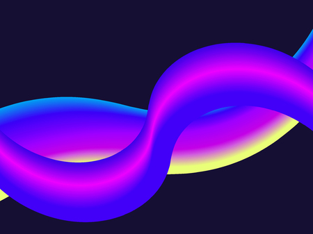 Liquid gradient wave, modern abstract background, poster design. Dynamic effect. Synthwave futuristic background. Retrowave. Vector illustrationのイラスト素材