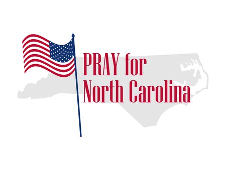 Pray for North Carolina. Hurricane, natural disaster. Storm warning. Vector illustrationのイラスト素材