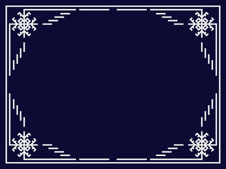 Christmas Art deco frame. Vintage linear border. Design a template for invitations, leaflets and greeting cards. The style of the 1920s and 1930s. Vector illustrationのイラスト素材