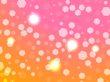 Abstract light background. Bokeh effect. Hexagons on gradient backdrop. Vector illustrationのイラスト素材
