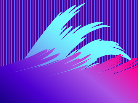 Liquid wave, violet gradient. Modern trend background. Synthwave, futurism background. Retrowave. Vector illustrationのイラスト素材