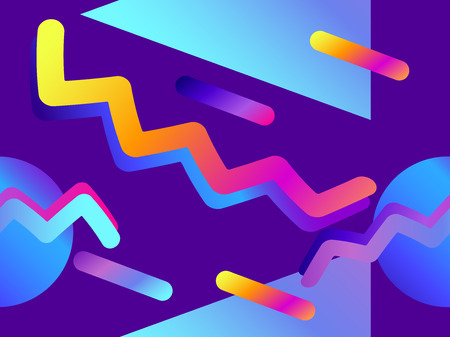 Futurism seamless pattern. Gradient shape in the style of 80s. Synthwave retro background. Retrowave. Vector illustrationのイラスト素材