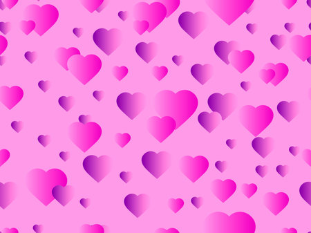 Hearts seamless pattern. Happy Valentine's day, 14th of February. Bright hearts with gradient. Vector illustrationのイラスト素材