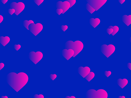 Hearts seamless pattern. Happy Valentine's day, 14th of February. Bright hearts with gradient. Vector illustrationのイラスト素材