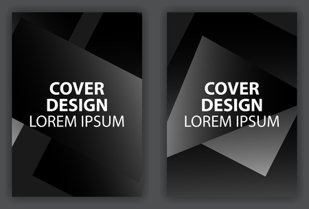 Cover design poster with black and white geometric shape. Brochure design template with gradient. Vector illustrationのイラスト素材