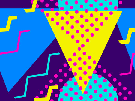 Memphis seamless pattern. Geometric elements memphis in the style of 80's. Bauhaus retro. Vector...