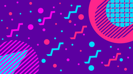 Geometric abstract pattern in the memphis style of the 80s. Modern trendy background. Vector...