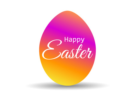 Happy Easter. Easter egg with colorful gradient on a white background with a shadow. Vector illustrationのイラスト素材