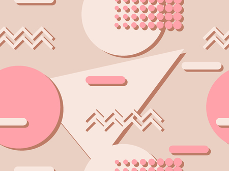 Memphis seamless pattern. Geometric elements memphis in the style of 80's. Vector illustrationのイラスト素材