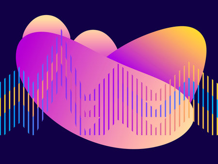 Liquid geometric shape isolated on black. Fluid gradient design. Modern trend background. Vector...
