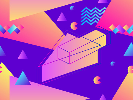 Seamless pattern with geometric shapes and gradient. Background for promotional materials. Vector illustrationのイラスト素材