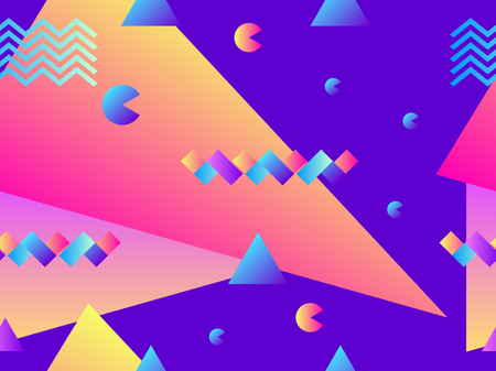 Seamless pattern with geometric shapes and gradient. Background for promotional materials. Vector illustrationのイラスト素材