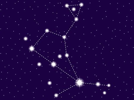 Bootes constellation. Starry night sky. Vector illustrationのイラスト素材