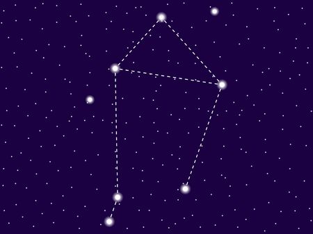 Libra constellation. Starry night sky. Zodiac sign. Vector illustrationのイラスト素材