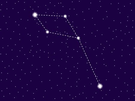 Delphinus constellation. Starry night sky. Cluster of stars and galaxies. Deep space. Vector illustrationのイラスト素材