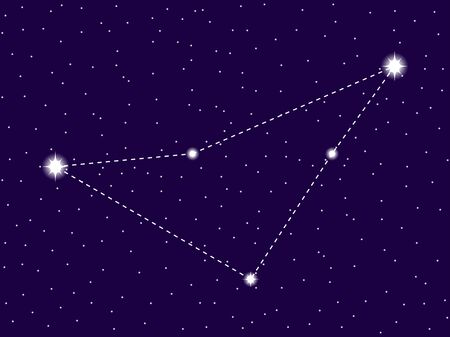 Indus constellation. Starry night sky. Cluster of stars and galaxies. Deep space. Vector illustrationのイラスト素材