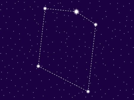 Microscopium constellation. Starry night sky. Cluster of stars and galaxies. Deep space. Vector illustrationのイラスト素材