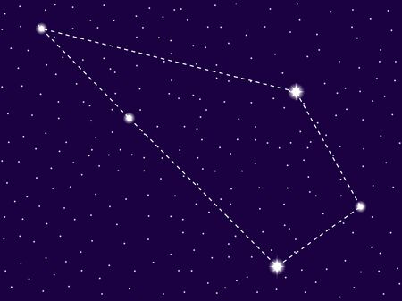 Sculptor constellation. Starry night sky. Zodiac sign. Cluster of stars and galaxies. Deep space. Vector illustrationのイラスト素材