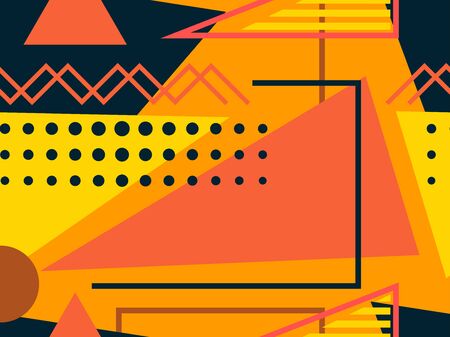 Memphis seamless pattern. Geometric elements memphis in the style of 80's. Vector illustrationのイラスト素材