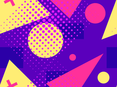 Memphis seamless pattern. Geometric elements memphis in the style of 80s. Pop art, dotted.