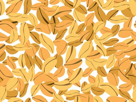 Peanut seamless pattern. Roasted peanuts. Background design for printing on wrappers, packaging, fabrics and wallpapers. Vector illustrationのイラスト素材