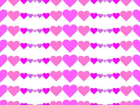 Hearts seamless pattern. Happy Valentine's day, 14th of February. Hearts with pop art style element...