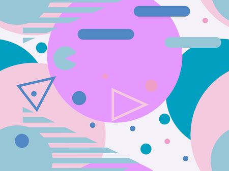 Memphis seamless pattern. Geometric elements memphis in the style of 80's. Vector illustrationのイラスト素材