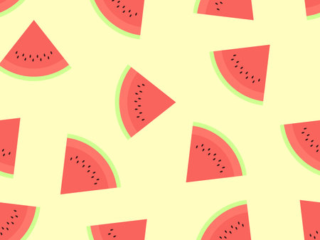 Watermelon seamless pattern. Triangular slices of watermelon. For brochures, promotional material...