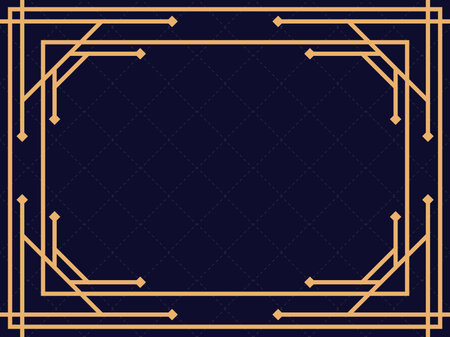 Art deco frame. Vintage linear border. Design a template for invitations, leaflets and greeting...