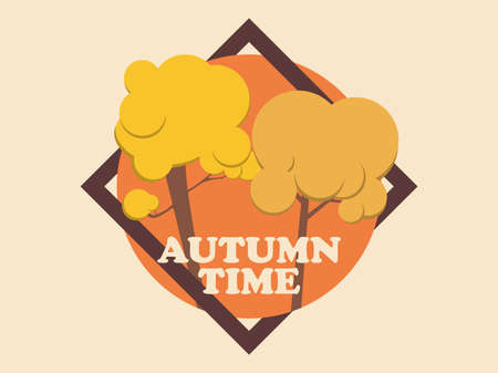 Autumn trees paper cut. Autumn time. Design a template for invitations, leaflets and greeting cards. Vector illustrationのイラスト素材