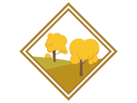 Autumn trees paper cut. Autumn time. Design a template for invitations, leaflets and greeting cards. Vector illustrationのイラスト素材