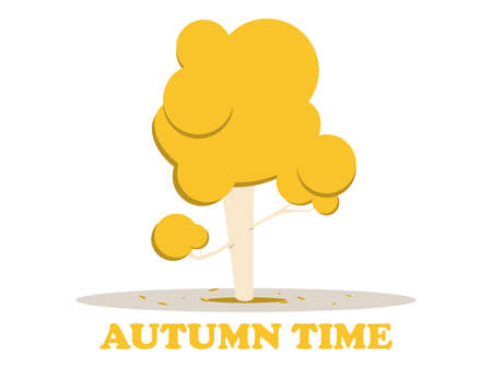 Autumn trees paper cut isoleted on white background. Autumn time. Design a template for invitations, leaflets and greeting cards. Vector illustrationのイラスト素材