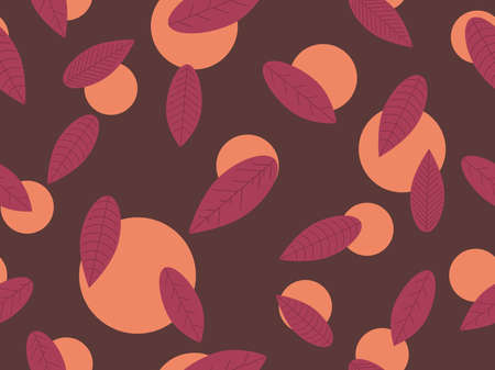 Autumn leaves seamless pattern. Falling leaves, leaf fall. Background for surfaces, printing on paper and fabric. Vector illustrationのイラスト素材