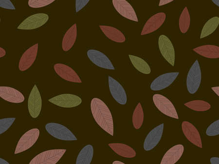 Autumn leaves seamless pattern. Falling leaves, leaf fall. Background for surfaces, printing on paper and fabric. Vector illustrationのイラスト素材