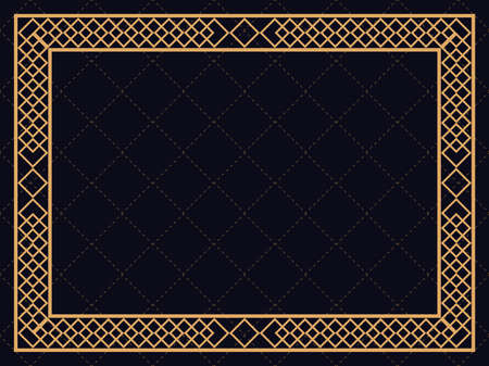Art deco frame. Vintage linear border. Design a template for invitations, leaflets and greeting cards. The style of the 1920s - 1930s. Vector illustrationのイラスト素材