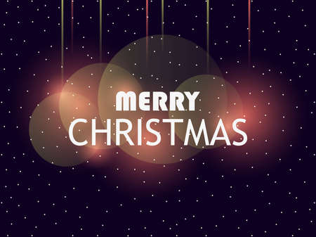 Merry Christmas. Sparkling circle, bokeh effect. Red and green gradient glowing christmas balls. Festive design for greeting card, poster and banner. Vector illustrationのイラスト素材