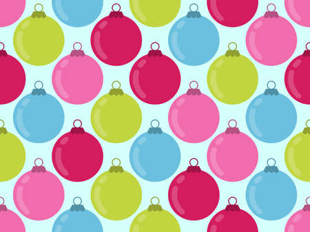 Christmas Balls seamless pattern. Christmas ornaments for greeting cards, wrapping paper, banners and posters. Vector illustrationのイラスト素材
