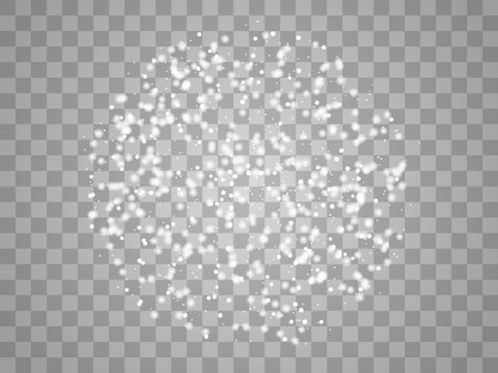Glowing light on a transparent background. Glowing particles, magic glow. Sparkling light. Vector illustrationのイラスト素材